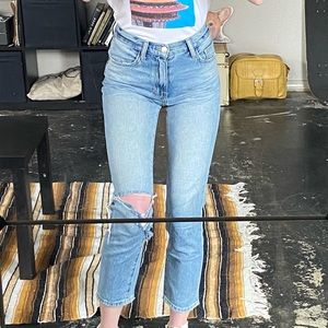 vintage cropped slim current/elliott jeans